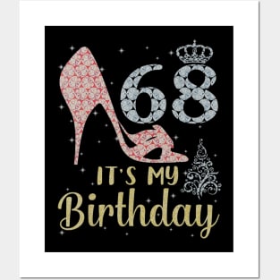 Girl Shoes & Lights Step Into 68 Years Old Its My Birthday Posters and Art